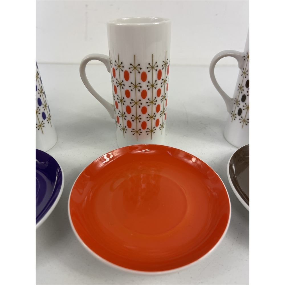 MCM Mid Century Set Of 5 Different Colored Sake, Espresso Drink Cups Atomic Vtg - Picture 3 of 16